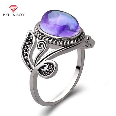 NEU Bestseller Fingerschmuck Ring Amethyst Set im Bohrer Geschenk für Frauen Jahrestag Valentinstag
