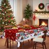 Christmas Snow Tablecloth, Snowman Gift House Waterproof Tablecloth, Seder Party Holiday Decoration Cloth