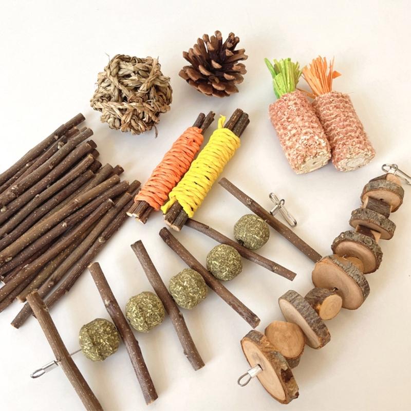 Hamster Chew Toy Cage House Toy Rattan Ball Biting Resistant Rabbit Toy for Small Animal Guinea Pigs Boredom Toy10PCS