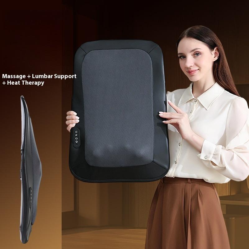 Multifunctional Rechargeable Massage Pillow, Waist Back Massager, Lumbar Spine Physiotherapy Instrument, Ultra-thin and Enlarged Hot Compress