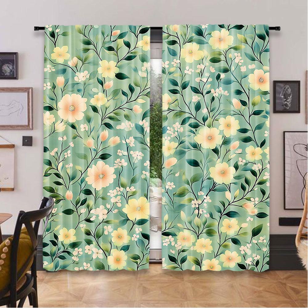 Set Of 2 Vintage William Morris Curtains Original Design Flower Green Leaf Home Decoration Living Room Bedroom Curtain Polyester Ideal For Great