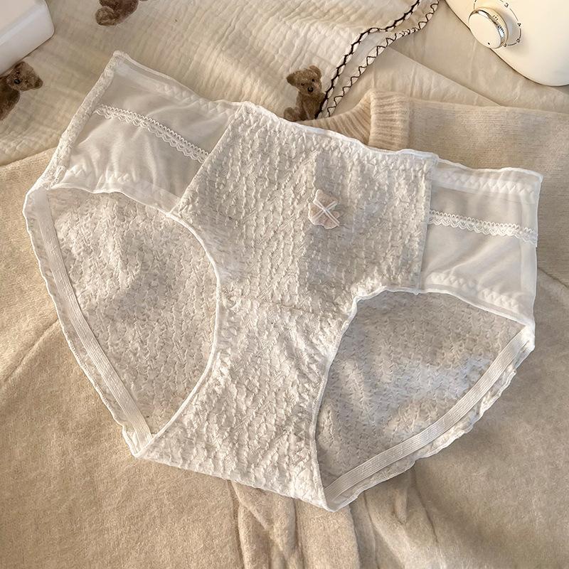 Plus Size Ladies Sweet Comfortable Breathable Girl Cute Bow Mid Waist Panties