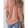 US Shiying Loose Solid Bid V neck pullover Women 2025 Summer New Simple Short sleeve T-shirt Women