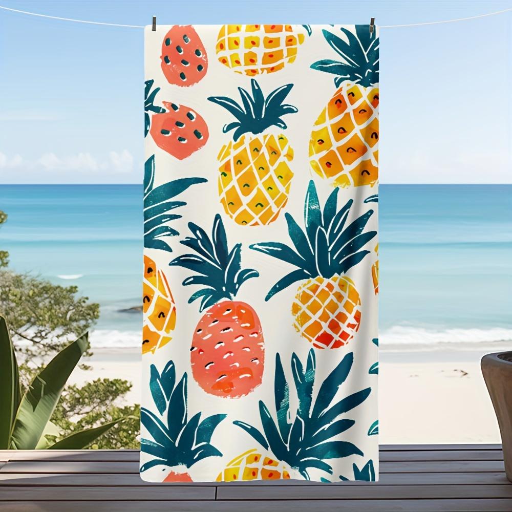 

Pineapples Pattern Beach Towel, Women Men Vacation Accessories Swimming Pool Camping Towels W40*H60(CM)