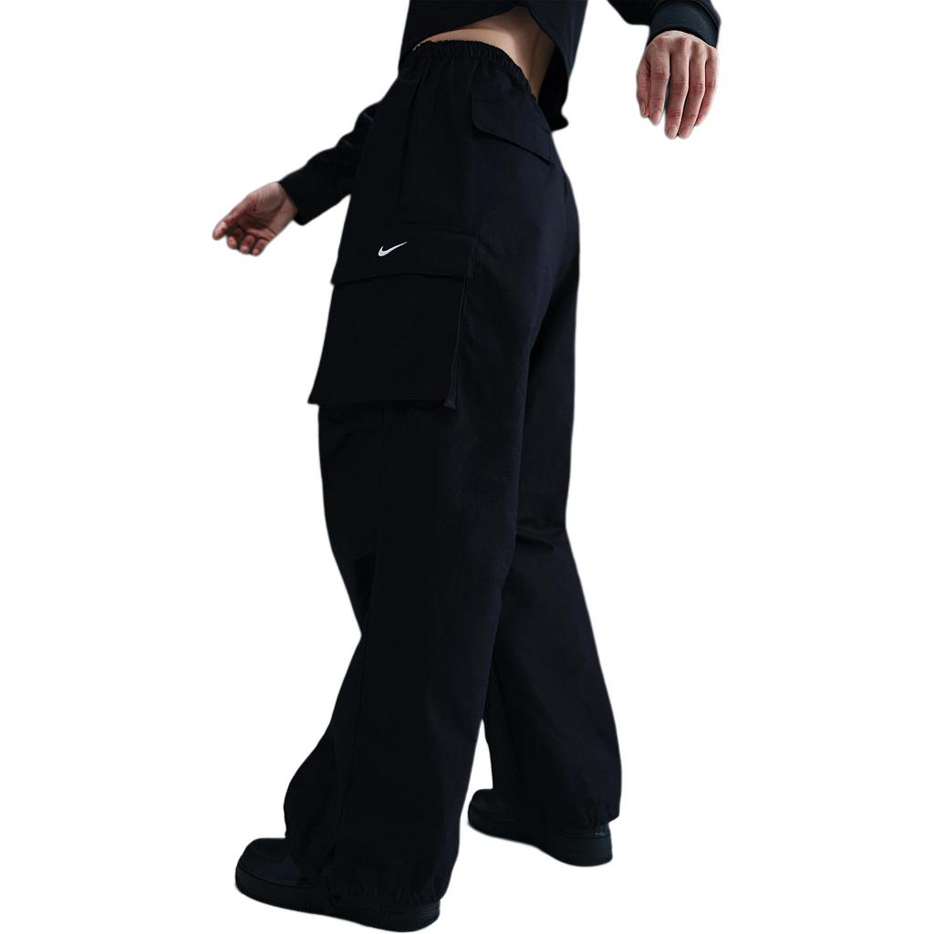 Nike Sportswear Logo Solid Comfortable Casual Work Pants Women Pants Black White IB1059-010
