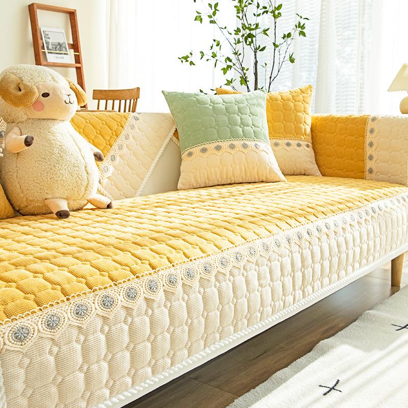 Sofa Cushion Non-Slip Stain-Resistant Fresh Sofa Cover Pastoral Style Sofa Slipcover High-Grade Sense
