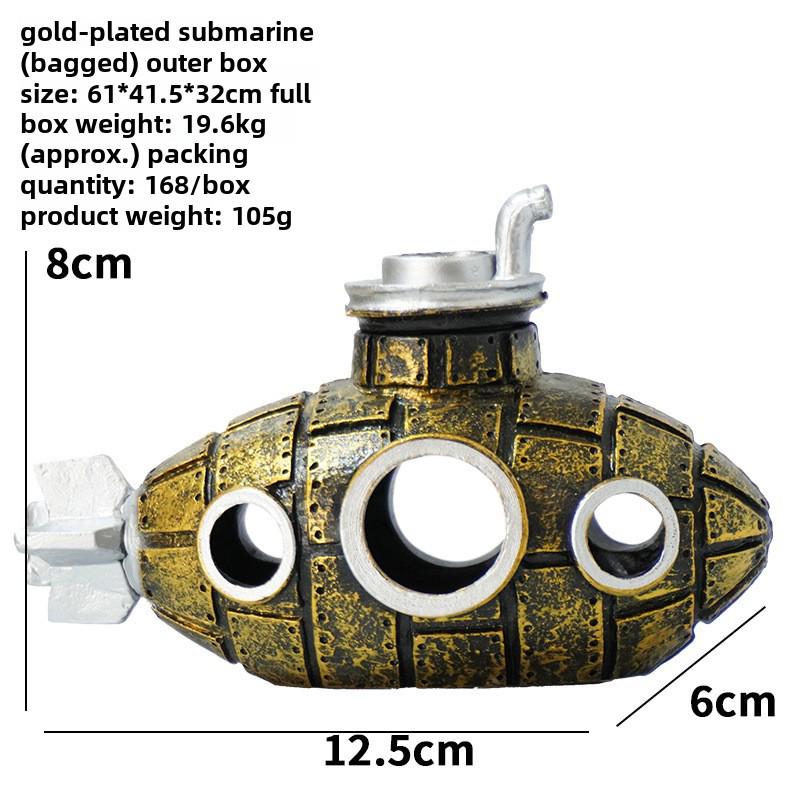 Xiaohongshu Aquarium PVC Submarine-Themed Hiding Decor for Fish and Shrimp Tanks