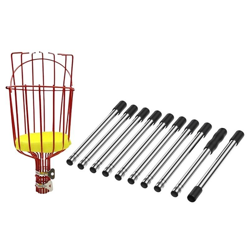 

A25F-Fruit Picker Cage Shaped 4M Fruit Head Tool For Peaches, Loquats, Pears- Removable Design For Farms& Gardens