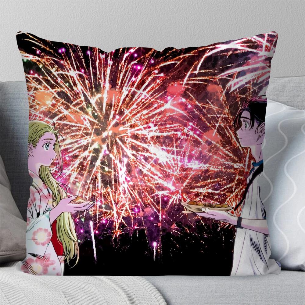 

1pc Summer Time Rendering Animation Pillow Case Square Pillow Bedroom Sofa Leisure ComfortCar Living Room Home Decoration 40X40 16x16Inch
