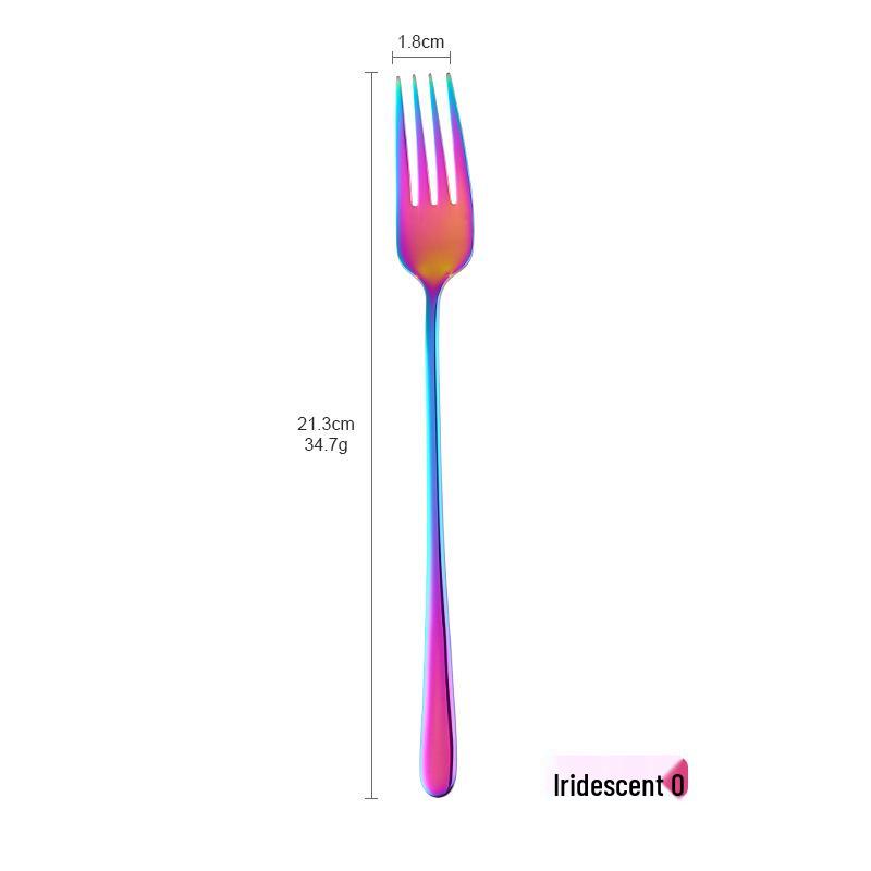 Korean Style 304 Stainless Steel Long Handle Fork - Ideal for Steak, Salad, and Western Tableware in Restaurants or Homes