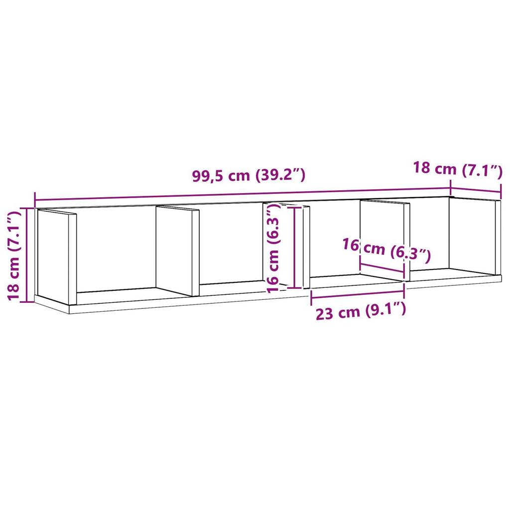 CD Ledge Made of Black Oak, Multifunctional Storage for Decorations and Vases, Ledge for Entrance, Living Room and Bathroom