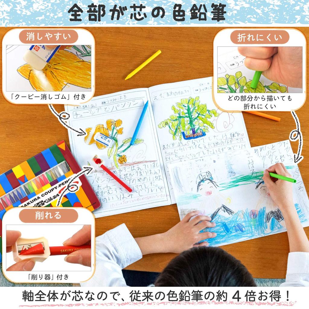 Sakura Crepas Colored Pencil Coupy Soft Case 24 Colors 5 Pieces FY24R1(5)