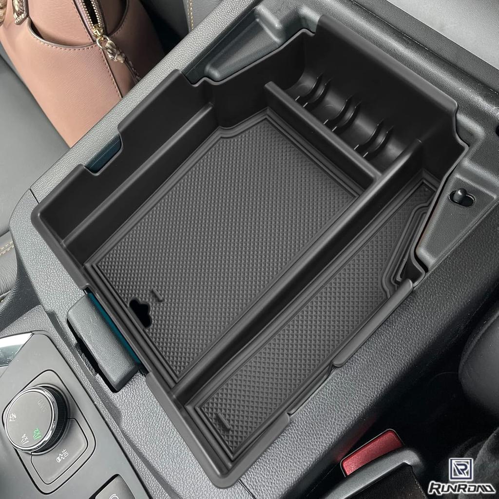 RUNROAD Center Console Organizer Tray Compatible With Chevy Traverse 2018- Accessories, Ert Secondary Storage Box ABS Material Armrest Tray Black