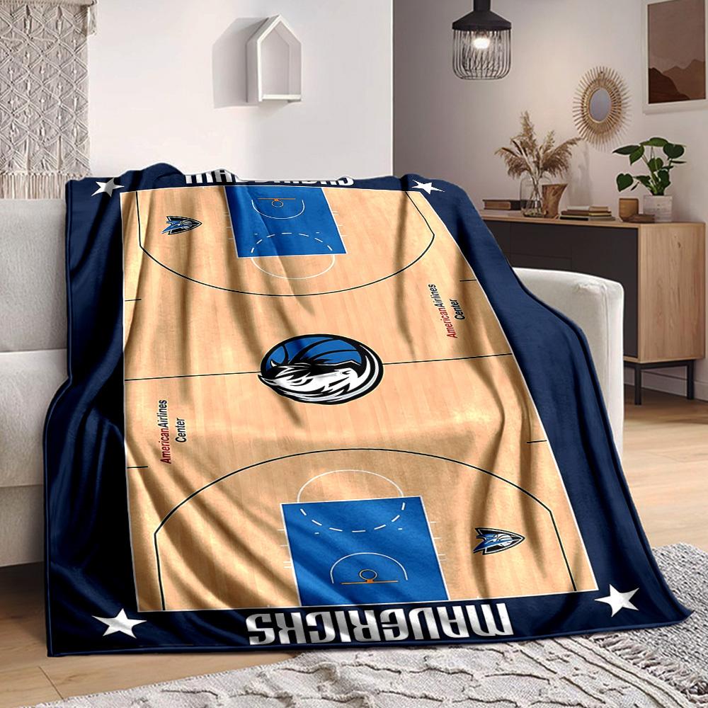 

1pc Basketball Mavericks Soft Skin-Friendly Flannel Blanket with Digital Printing, Various Sizes Available for Family, Friends, Birthday 80x120cm