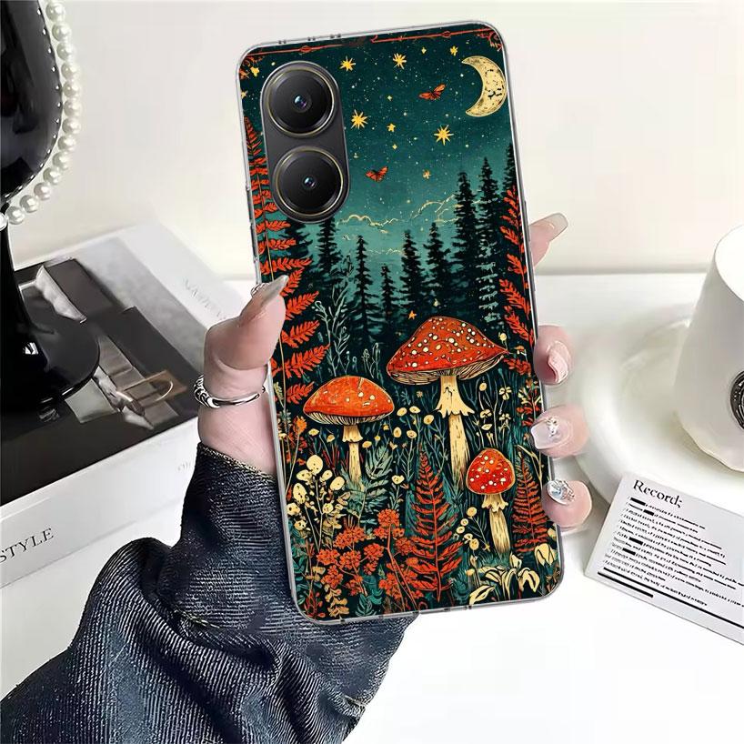 Colorful Mushroom Soft Phone Case For Xiaomi Redmi 15C 15 13C 13 Poco X5 X6 X7 F7 Ultra M7 12C 12 10 10C 9C 9A 9T 9 Fundas Poco