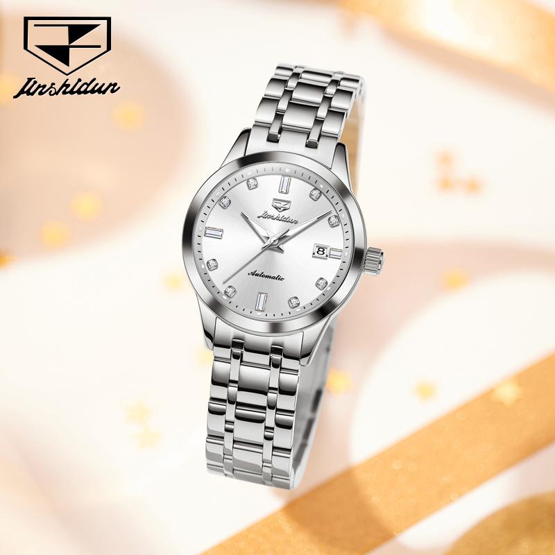 

JINSHIDUN Автоматические механические часы с двойным календарем, деловые, трендовые, женские часы