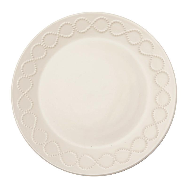 Household Embroidery Bead Ring Plate Restaurant Plate Cake Plate Simple Ornament Japanese Tray Ceramic Fruit Plate