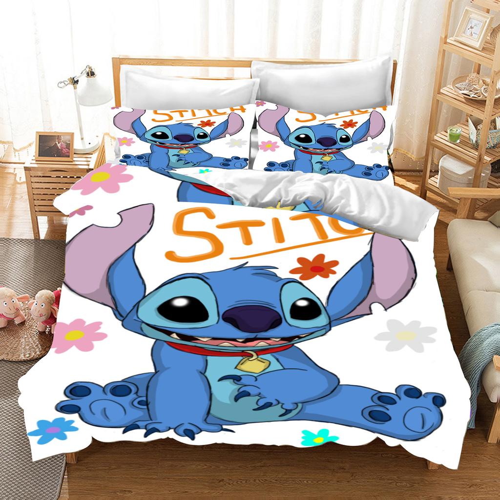 Stitch 100% Polyester Domácí dekorace 3dílná 1 Povlak na přikrývku Jednodílná sada povlečení Comforte Vynikající dárek k narozeninám