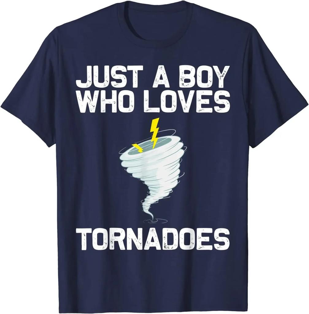Funny Tornado Gift for Boys Kids Hurricane Weather Chaser Men T-Shirt Oversized T Shirt Casual Cotton Daily Four Seasons