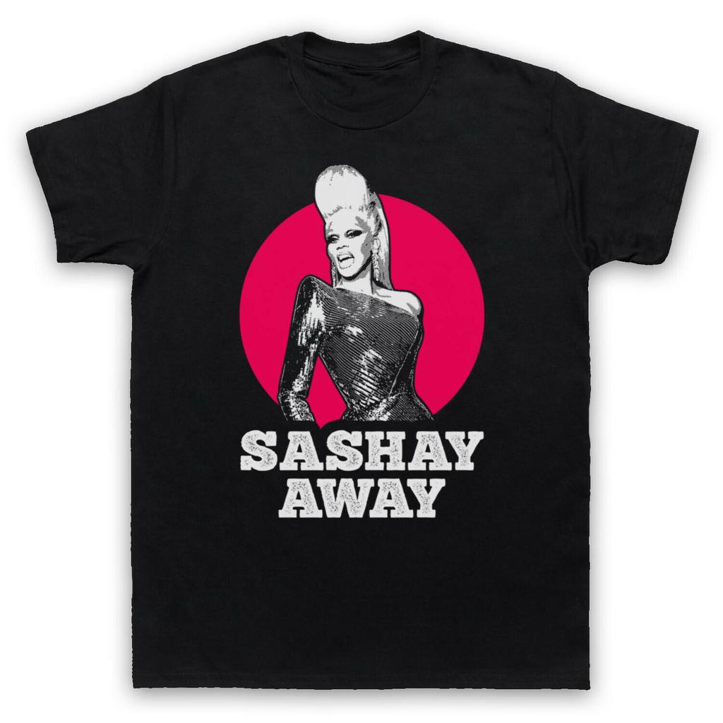 2025 Are Selling Well In Summer RU PAUL QUEEN SLOGAN: American Ru Paul Drag Queen Show SASHAY AWAY Round-neck Cotton T-shirt