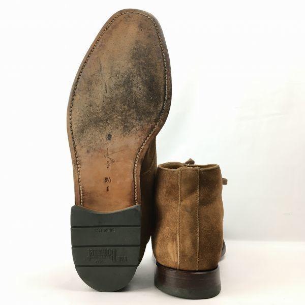VAN BOMMEL All Leather Goodyear Welted Suede Chukka Boots Brown size 8.5G 27.0-27.5 Men's(USED)