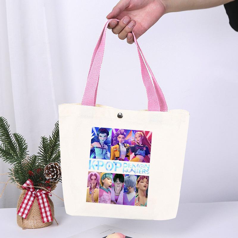 K-Pop Animation Cartoon Printing High Value Fashion Simple Canvas Bag Going Out Portable Shopping Bag Handbag
