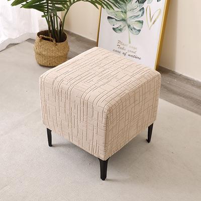 Square Shoe Changing Stool Elastic Dust Cover Removable Stretch Fabric Protector Slipcover for Footrest Ottoman Furniture