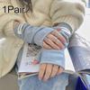 1Pair Cold-proof Wool Fingerless Gloves Half-Finger Flexible Soft Elastic Solid Color Warm Knitted