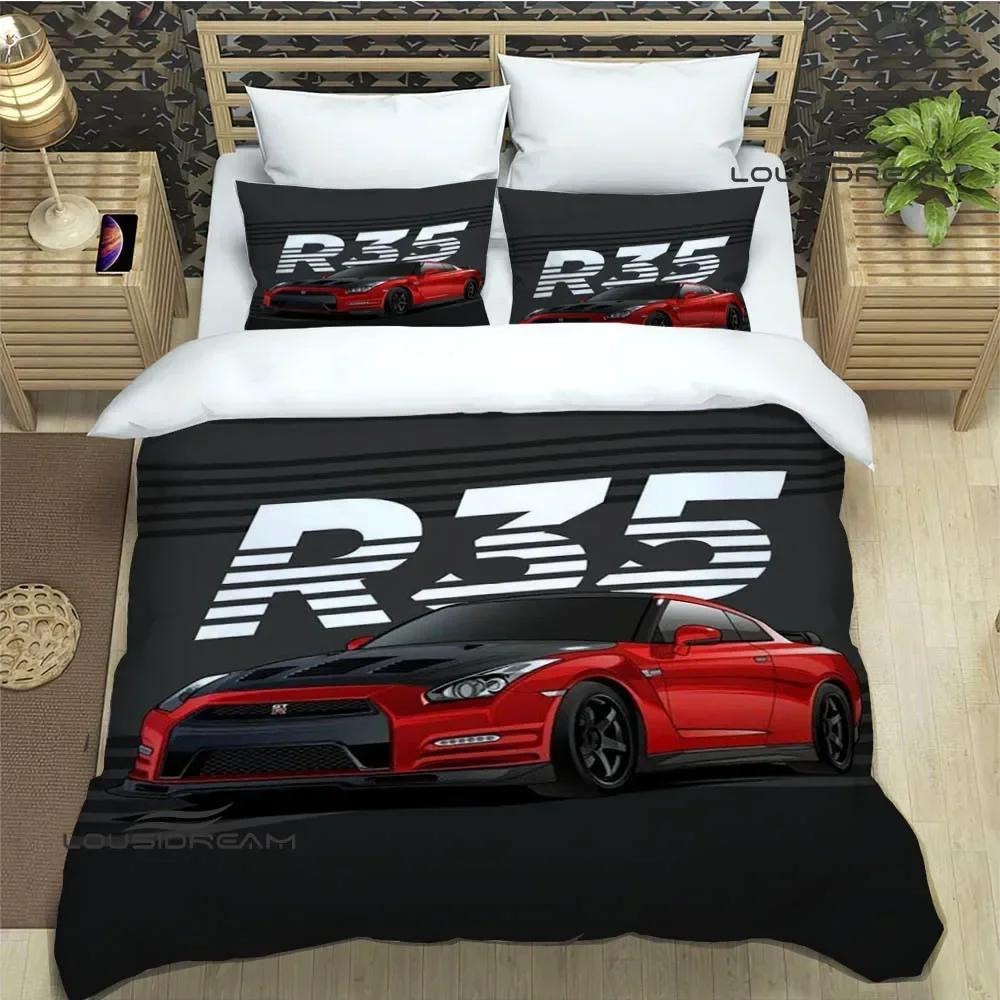 Set Biancheria da Letto Stampata Retrò GTR Racing Set di Biancheria da Letto Raffinato Copripiumino Set Piumone Set Biancheria da Letto Lusso Regalo di Compleanno