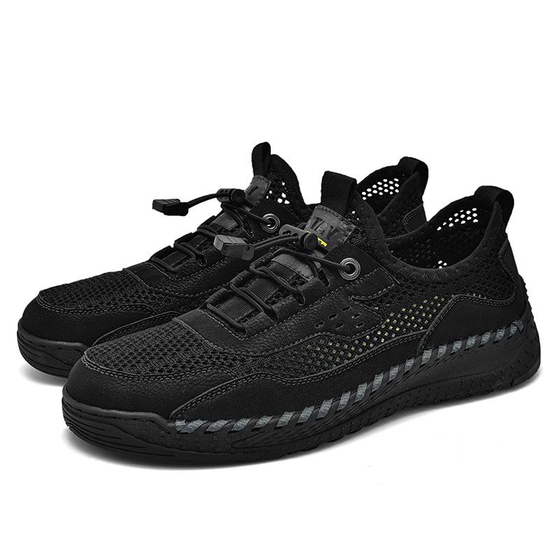 2022 Men s Summer Casual Leather Mesh Shoes – Fashionable & Breathable Handmade Design 42