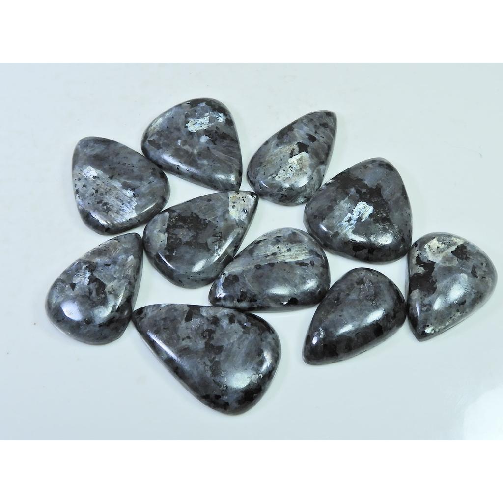 341Cts. Natural Larvikite Pear Shape Cabochon Loose Gemstone 10Pcs Lot C-1931