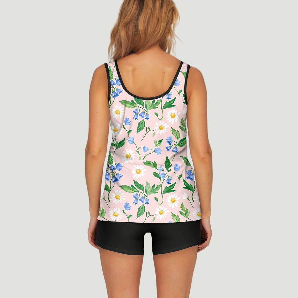 Women Swimsuit With Shorts Flowy Two Piece Swimsuits Bathing Swimwear