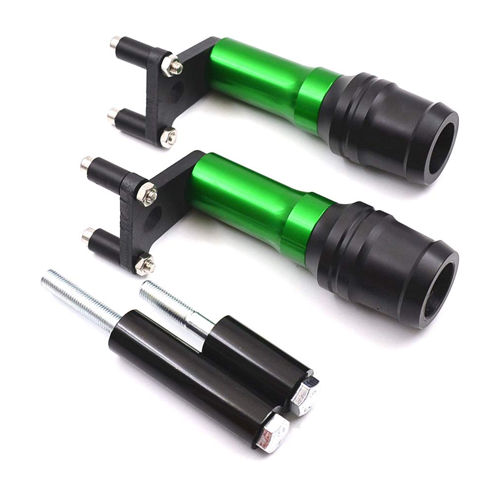 LEDISHUN Engine Guard/Slider for Kawasaki Ninja 250, Ninja 400, and Z400 (2018-2022) (Green)