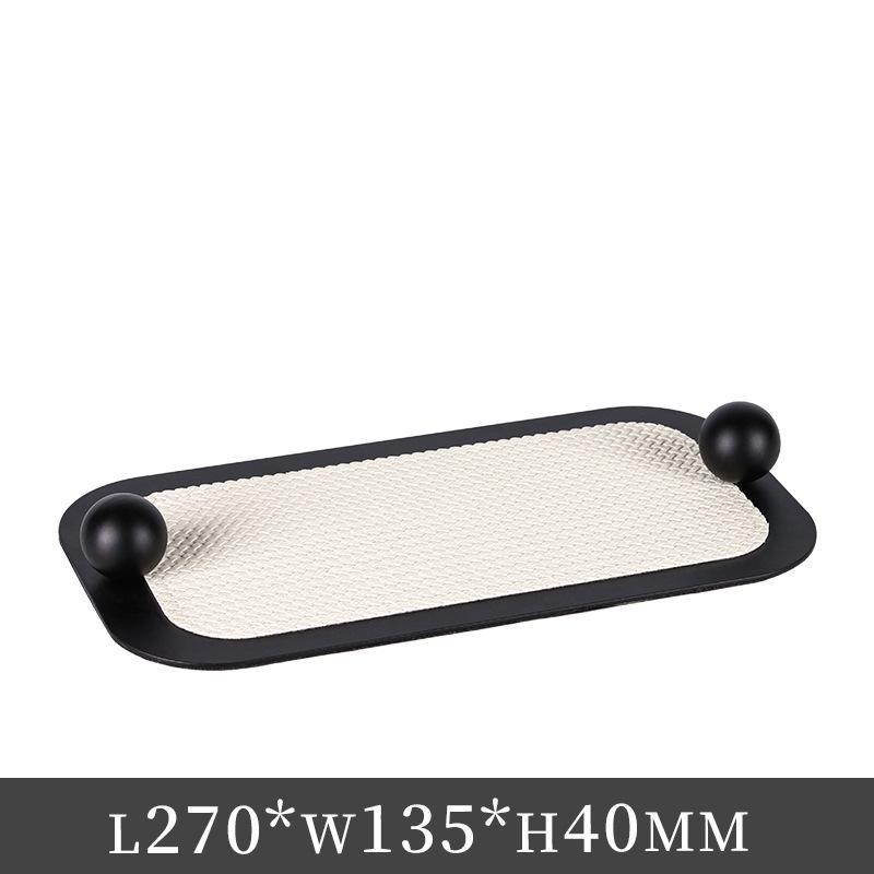 Minimalist Leather and Metal Jewelry Storage Tray with Aroma Feature for Bedrooms