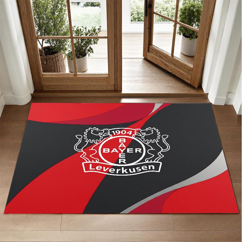 Bayer Leverkusen Football Design Crystal Velvet Rug Soft Decorative Mat for Bedroom Entrance