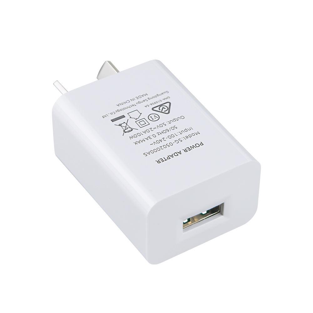 

5V2A Australian SAA RCM Certification 10W USB Port High Quality Power Portable Travel Fast Charger for All Phone Wall Charger AU білий