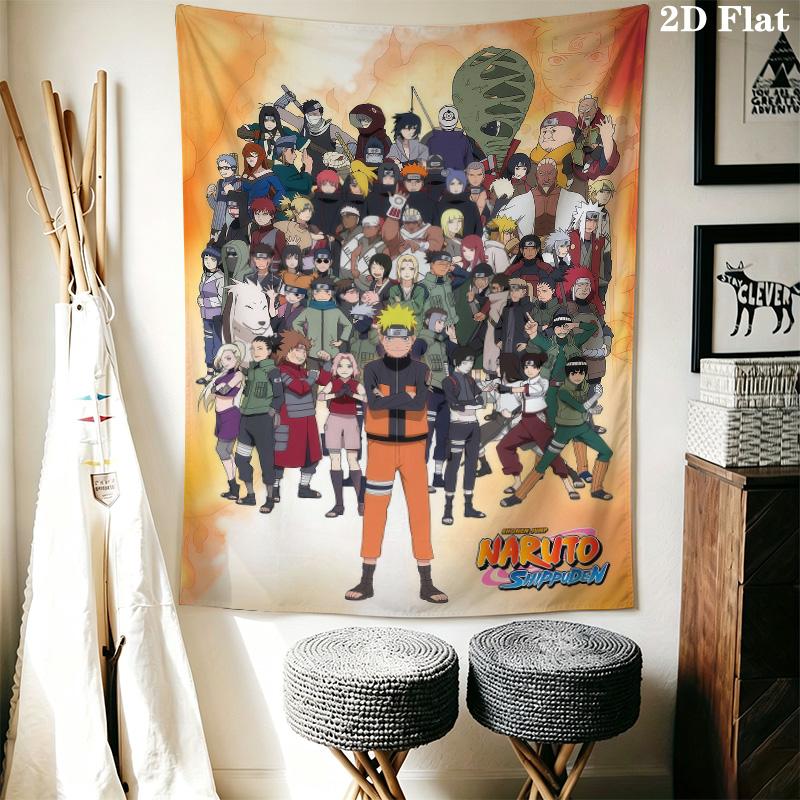 Naruto Characters Wall Tapestry Aesthetic Wall Hanging Printed Fabric Blanket Decorative Tapestries For Bedroom Living Room Home Decor