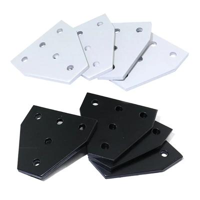 1pc 5 Hole Joint Plate Corner Angle Bracket Connection Joint Strip For 3030 4040 2020 Aluminum Profile Support Black/Silver
