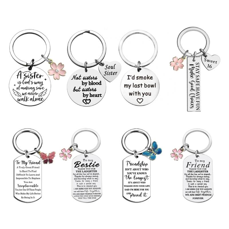 Meaningful Not Sisters By Blood Stainless Steel Keychain Thoughtful Present To Celebrate True Friendship