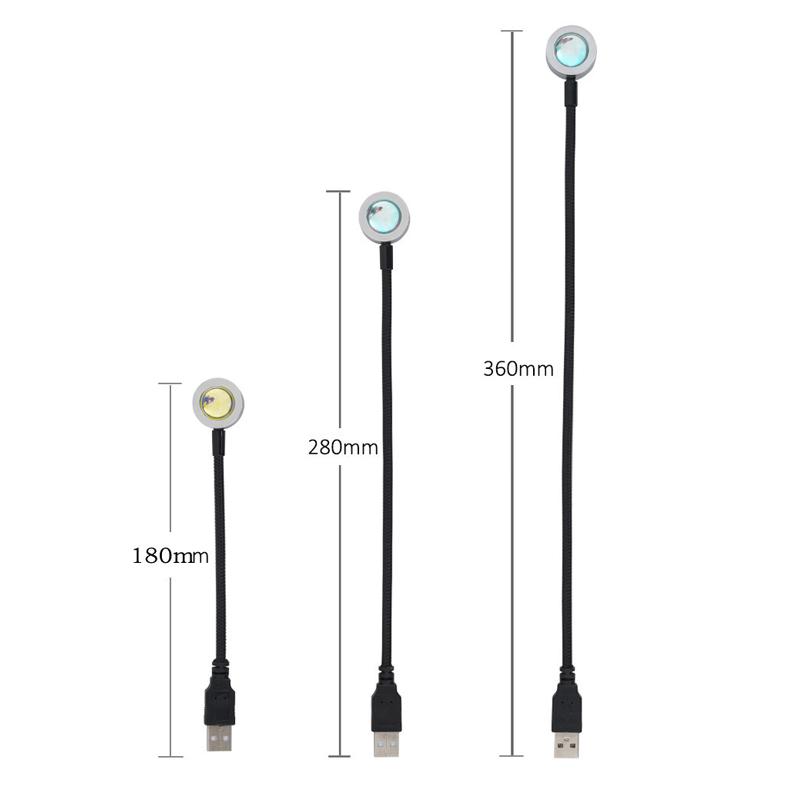 USB-Sonnenuntergangslampe Regenbogen-Nachtlicht Neonprojektor Pografiebeleuchtung Heimdekoration Café Wanddekor für Schlafzimmer Zuhause