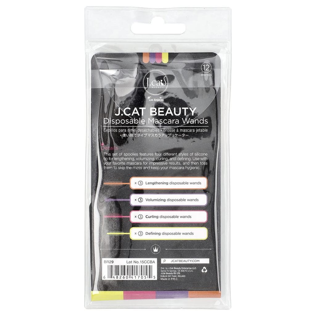 J.Cat Beauty, Disposable Mascara Wands, BR29, 12 Count