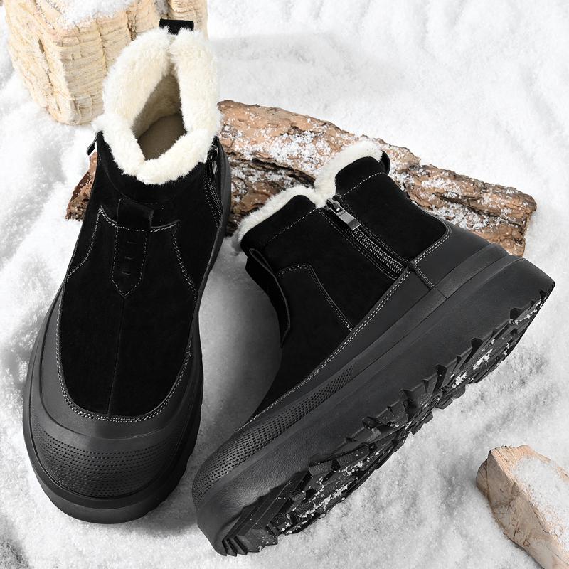 New Men's  Warm Cotton Shoe Men's Winter Slip-on Snow Boots Men for Work Ankle Boots Male Winter Thick Bottom Outdoor Casual Shoes