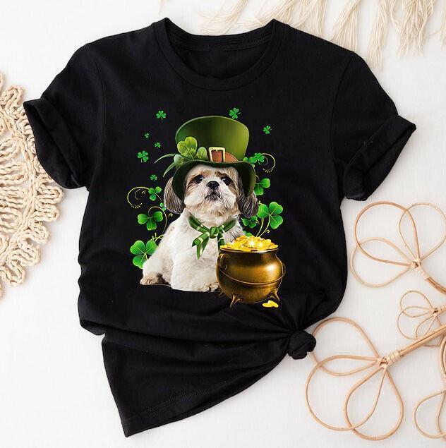 Happy St Shih Tzu Day Funny Cute Shih Tzu Dog Patricks Day TShirt