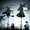 Enchanting Witch Silhouette Garden Light Post - Whimsical Outdoor Lighting