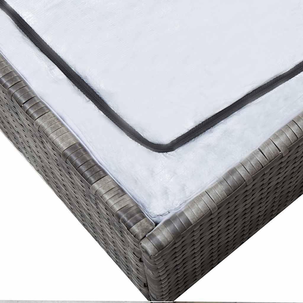2 Piece Garden Lounge Set with Cushions Poly Rattan Gray