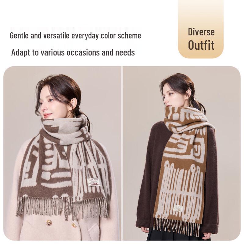 JIUMU Women's Pure Wool Autumn Winter Scarf & Shawl