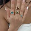 Fashionable Sturdy Metal Geometric Rings Set with Stylish Gemstones Portable for Fashion Women Ladies Casual Wear