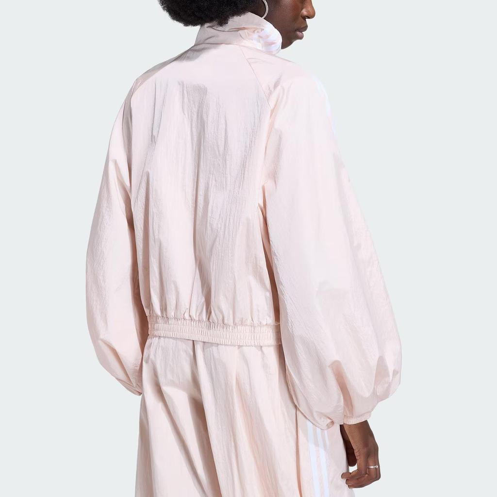 adidas Originals Adilenium 5.0 Balloon Top Woven Striped Loose Funnel Neck Long Sleeve Jacket Women Jackets KY5046