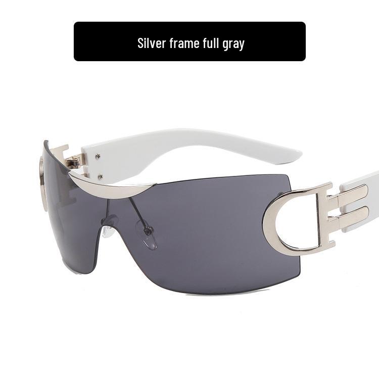 Large Frameless Y2K Sunglasses 2022 - Futuristic Sporty Design