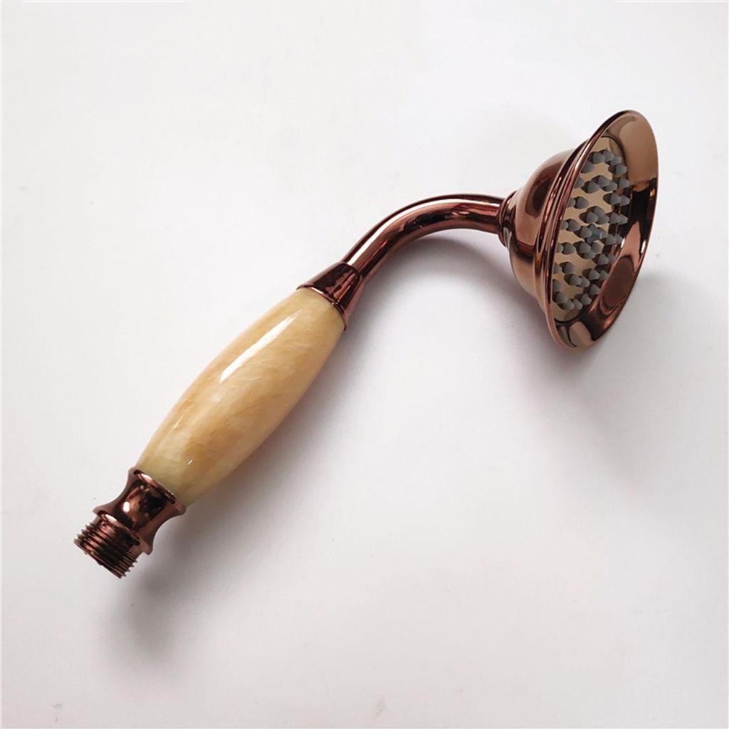 Rose Gold Stainless Steel European-Style Handheld Shower Head with Antique Black Finish